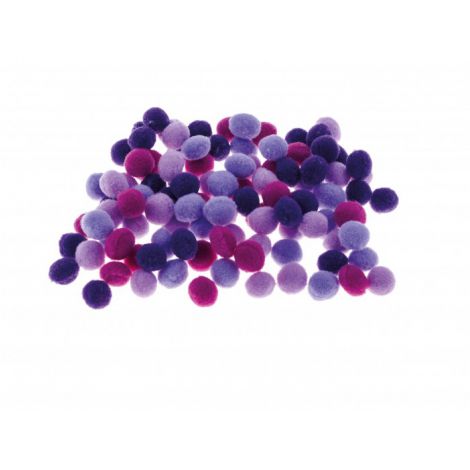 Pompony kreatywne Brewis 1cm Fioletowe Mix, 100szt - 2